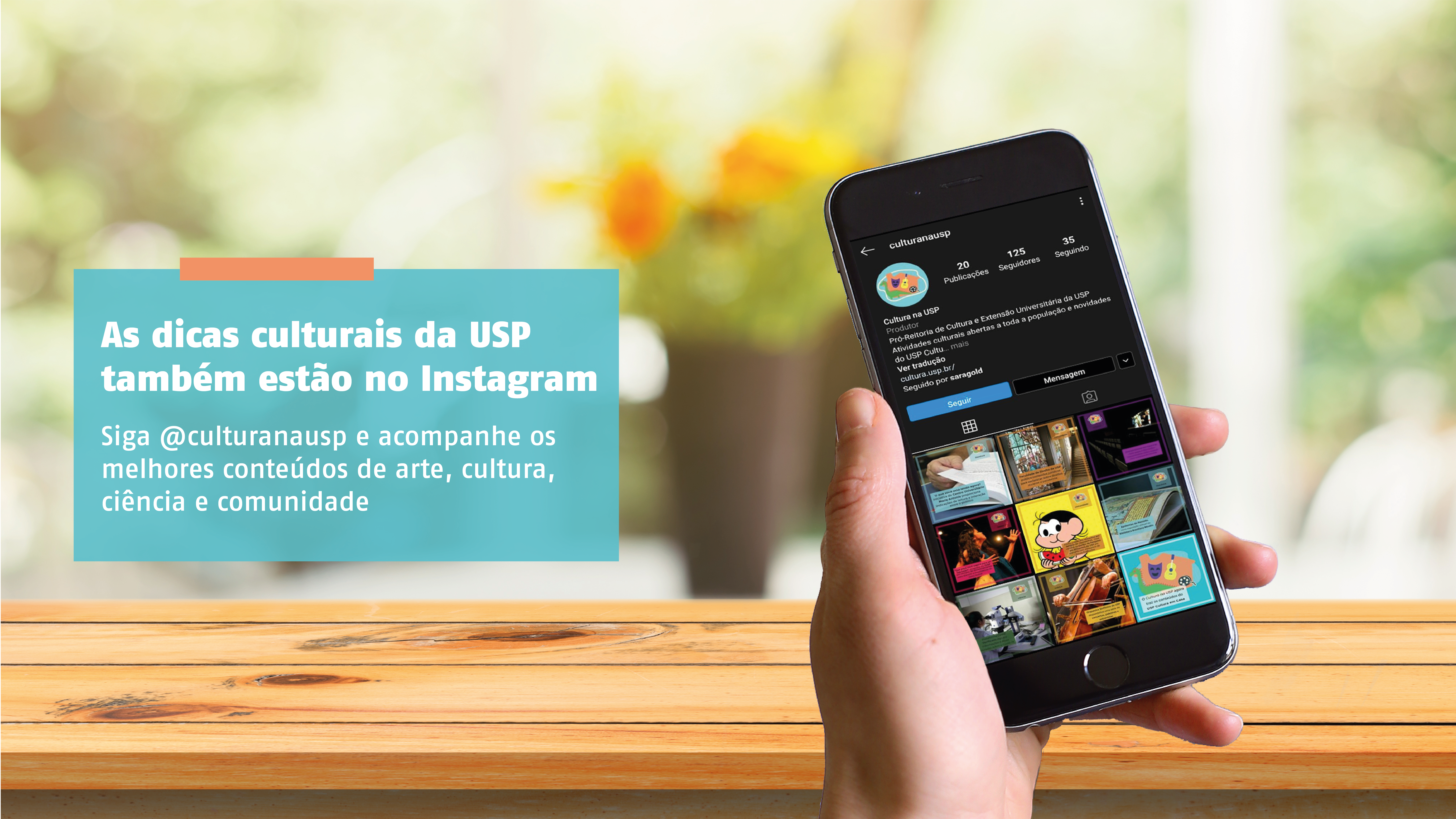 Instagram @culturanausp traz dicas e conteúdos online oferecidos pela USP